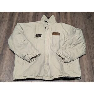 Vintage UPS 1990s NASCAR Jacket Dale‎ Jarrett 88 Chase Authentics 2XL Tan READ